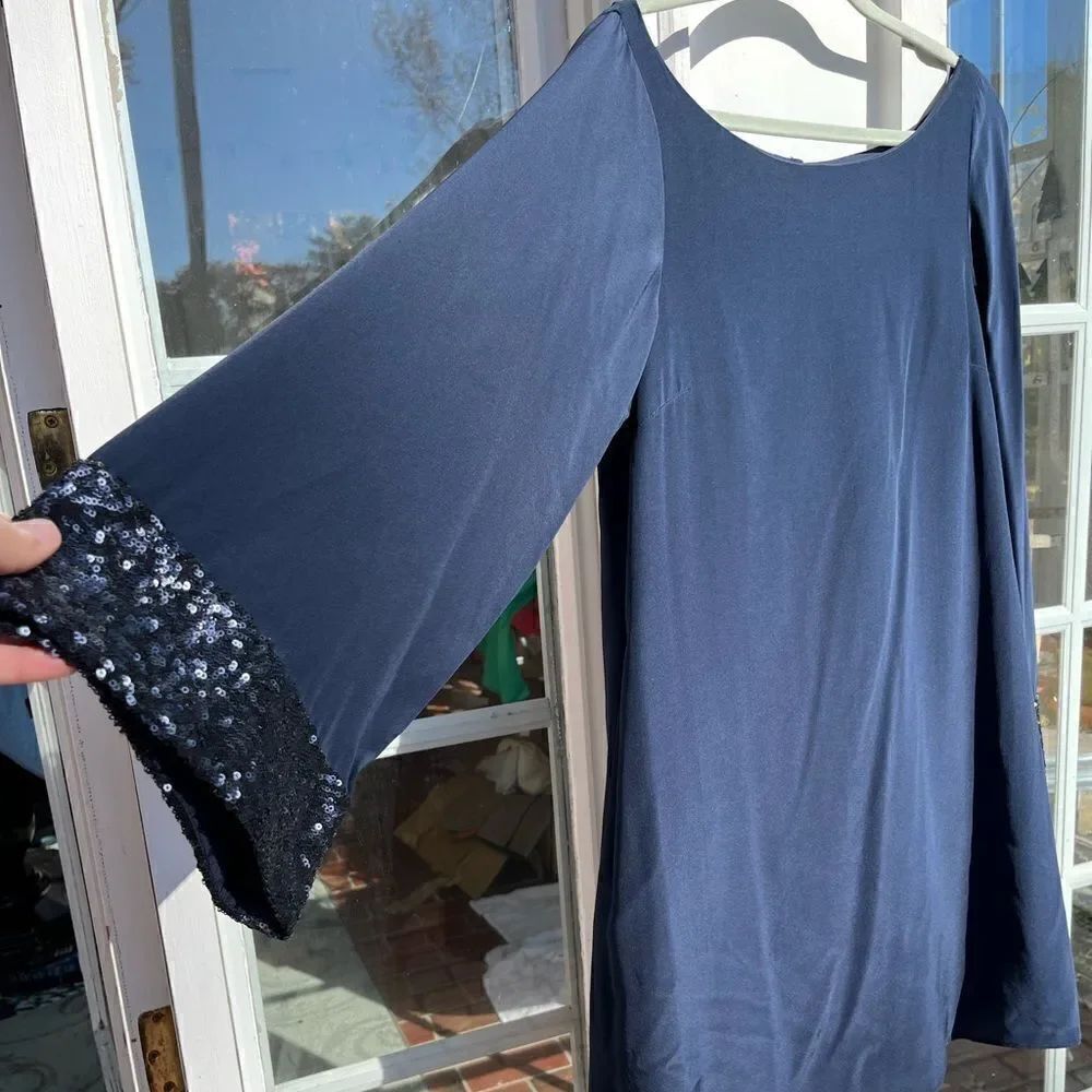 Elizabeth and James 100% Silk Sequin Shift Dress - Picture 5 of 12